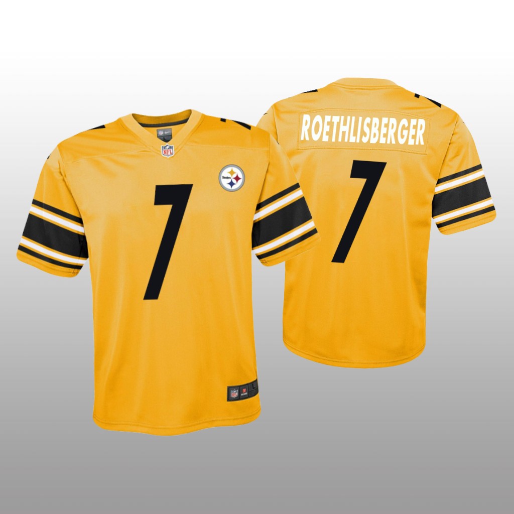 Pittsburgh Steelers Ben Roethlisberger Gold Jersey Inverted Game - Youth