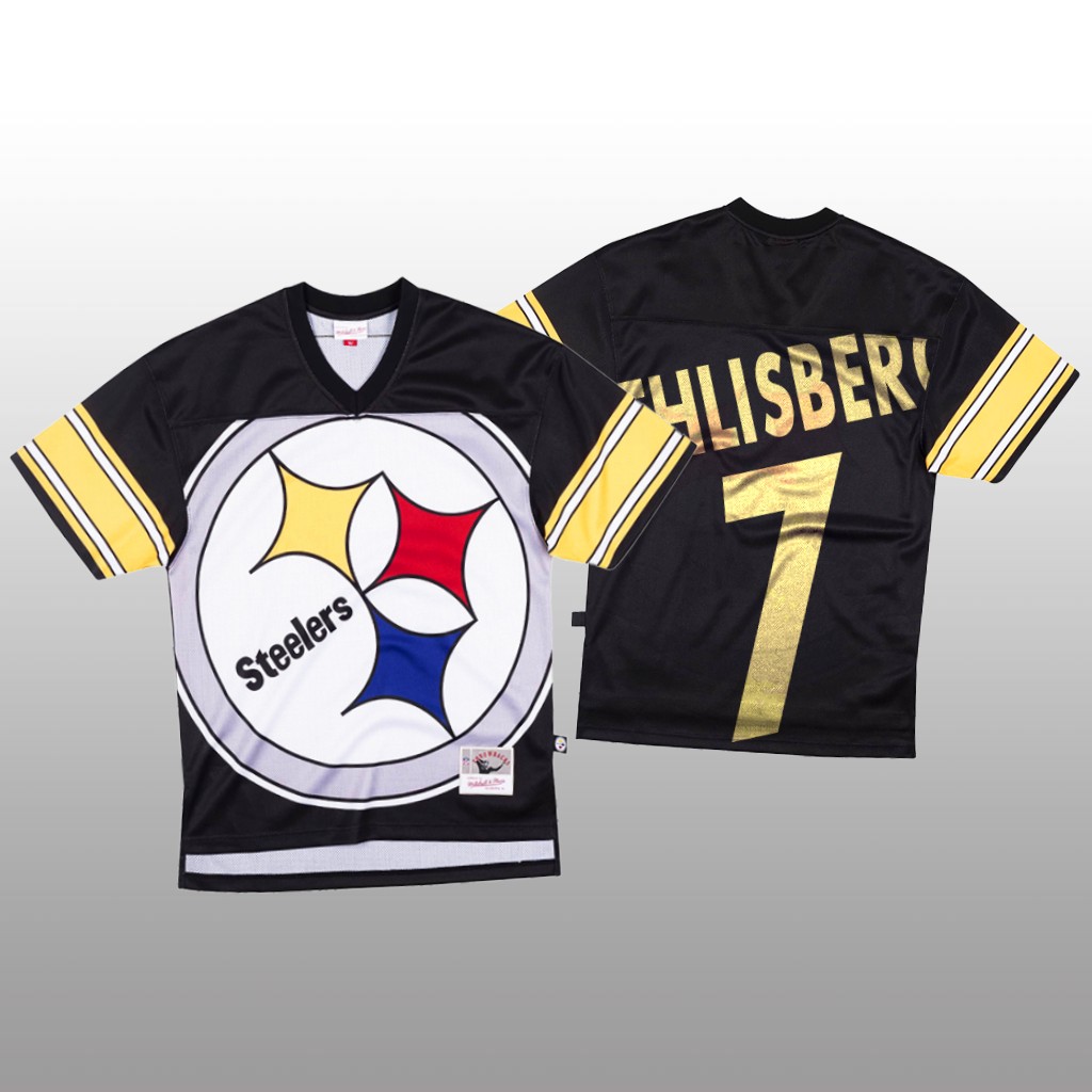Pittsburgh Steelers Ben Roethlisberger Mitchell & Ness Black Jersey Big Face - Men's