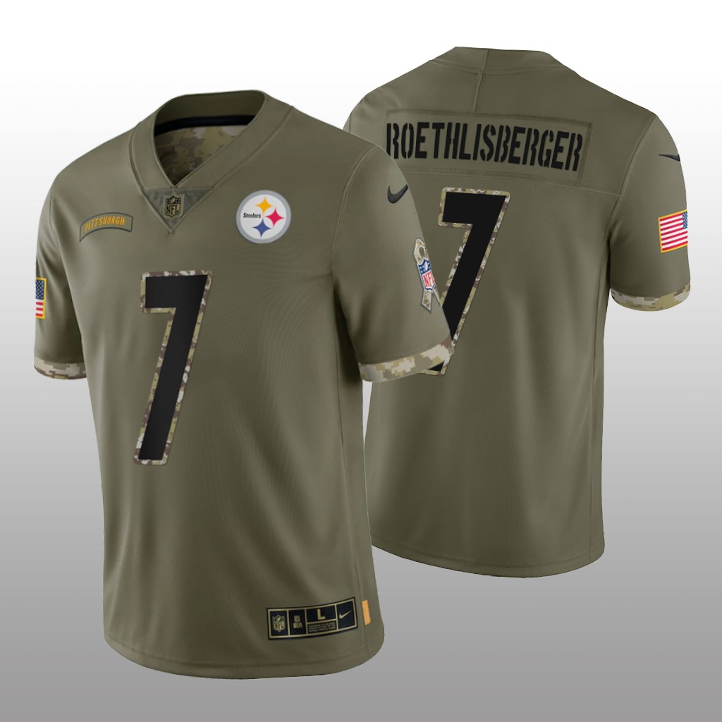 Pittsburgh Steelers Ben Roethlisberger Olive Limited Jersey 2022 Salute To Service - Men's
