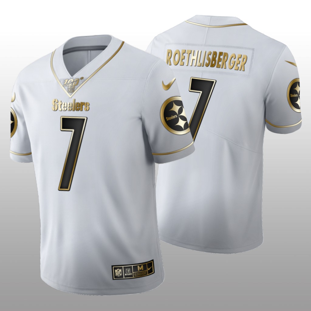 Pittsburgh Steelers Ben Roethlisberger White Golden Edition Jersey 100th Season Men's