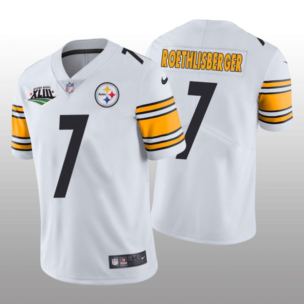 Pittsburgh Steelers Ben Roethlisberger White Jersey Super Bowl XLIII Patch - Men's