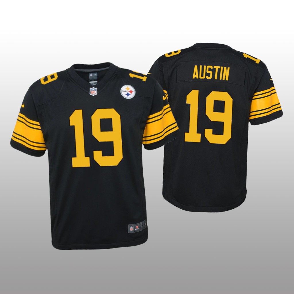 Pittsburgh Steelers Calvin Austin Black Jersey Alternate Game - Youth