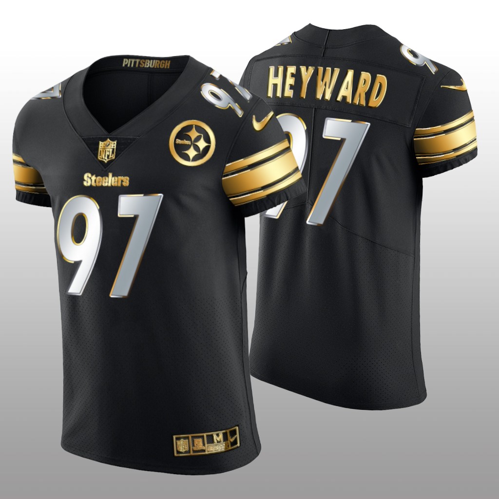 Pittsburgh Steelers Cameron Heyward Black Elite Jersey Golden Edition Men's