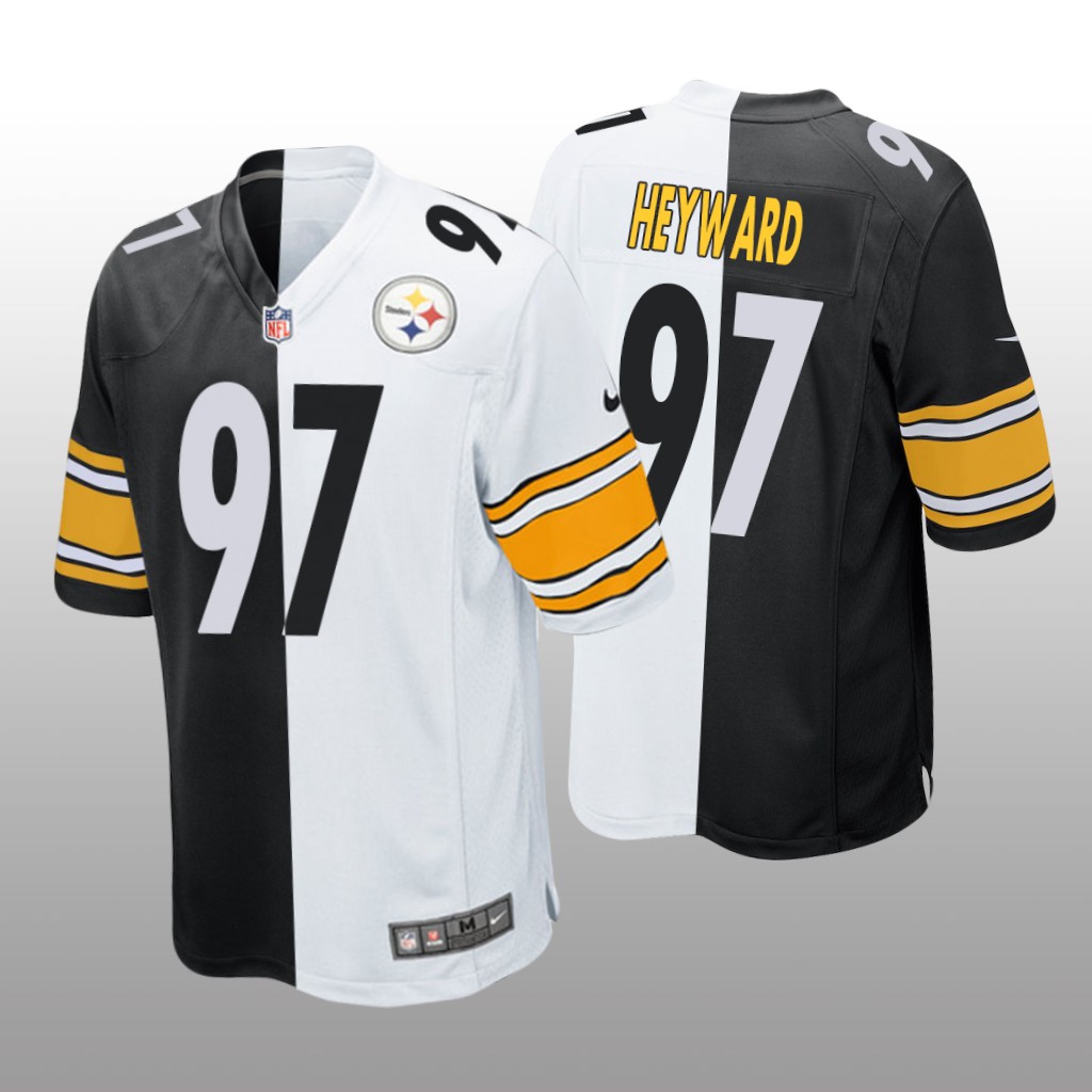 Pittsburgh Steelers Cameron Heyward Black White Two Tone Jersey Split - Men's