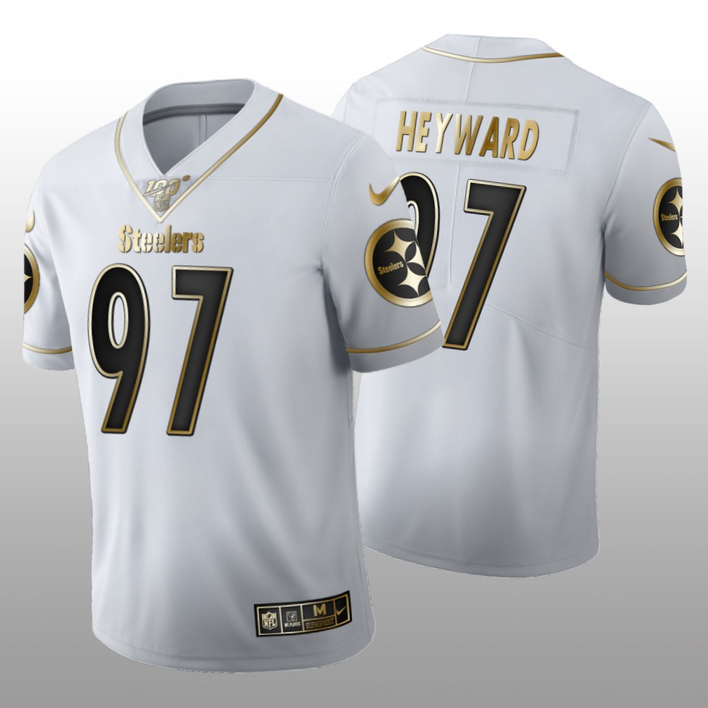 Pittsburgh Steelers Cameron Heyward White Golden Edition Jersey 100th Season Men's