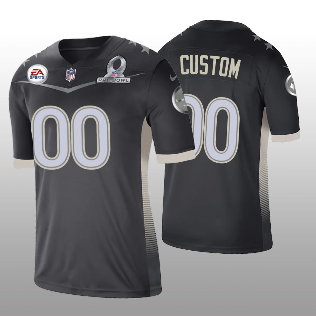 Pittsburgh Steelers Custom Anthracite Jersey 2021 AFC Pro Bowl Game - Men's