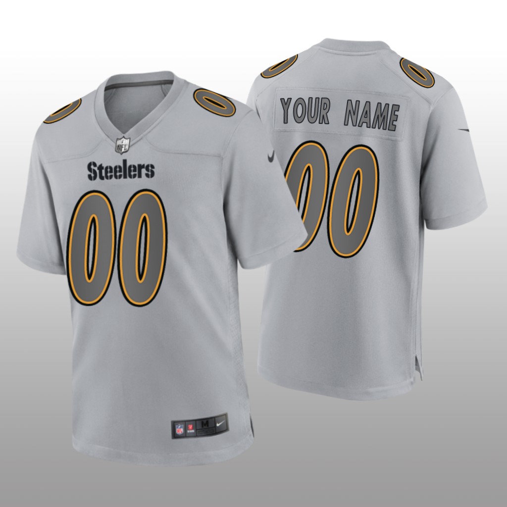 Pittsburgh Steelers Custom Gray Jersey Atmosphere Fashion Game - Men's