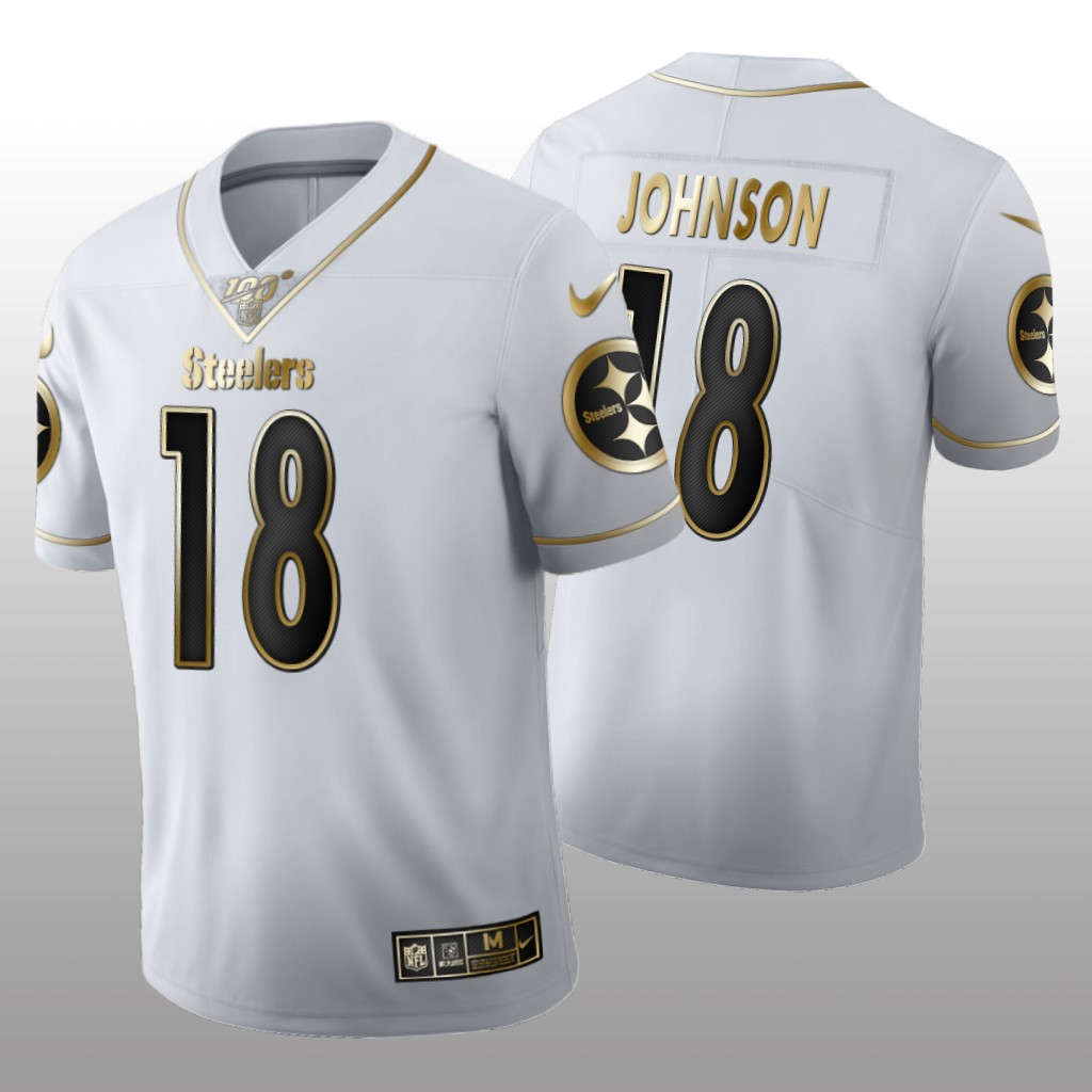 Pittsburgh Steelers Diontae Johnson White Golden Edition Jersey 100th Season Men's