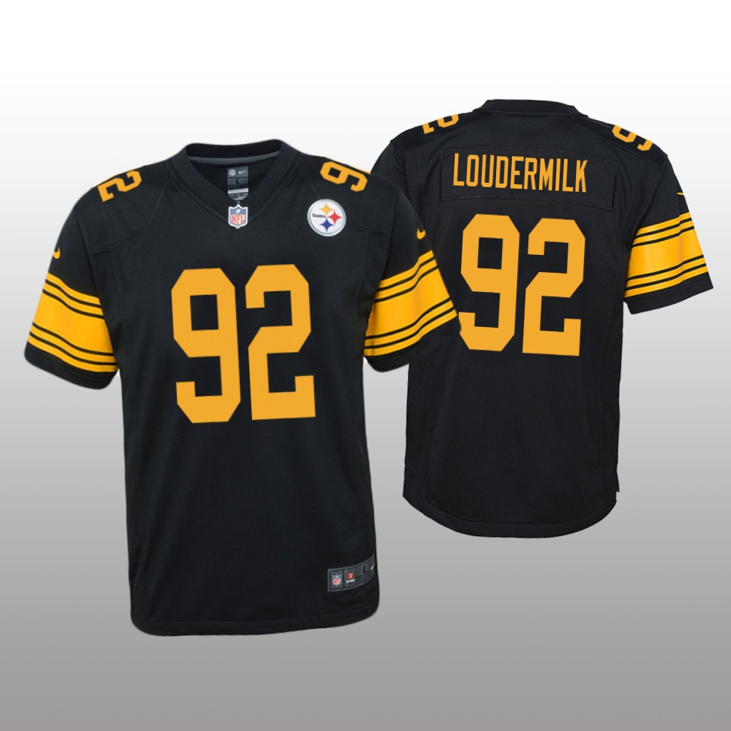 Pittsburgh Steelers Isaiahh Loudermilk Black Jersey Color Rush Game - Youth