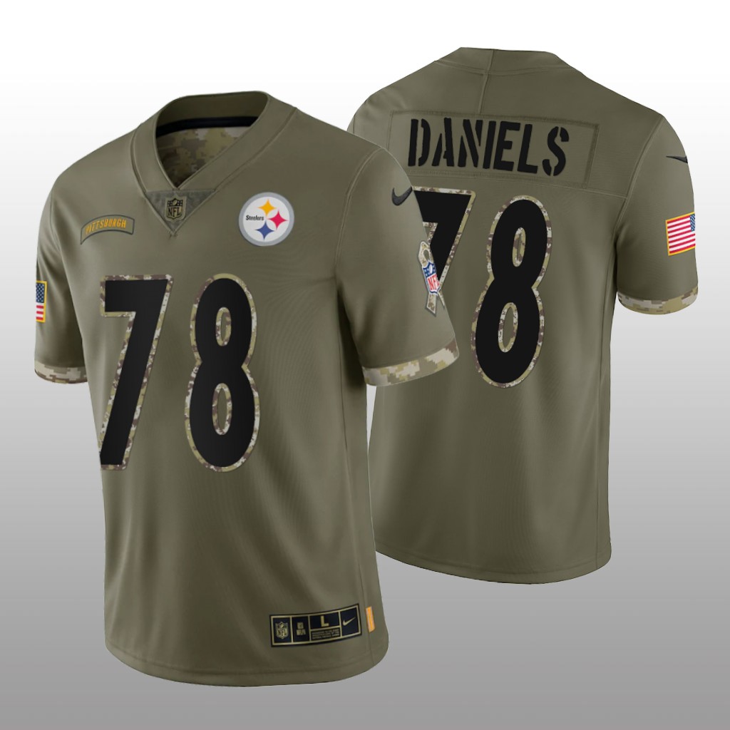 Pittsburgh Steelers James Daniels Olive Limited Jersey 2022 Salute To Service - Men's