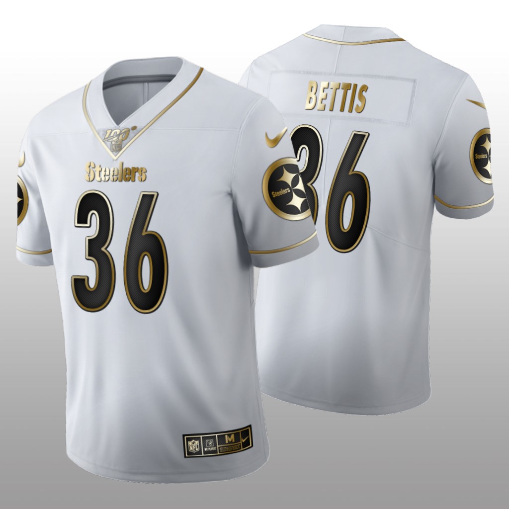 Pittsburgh Steelers Jerome Bettis White Golden Edition Jersey 100th Season Men's