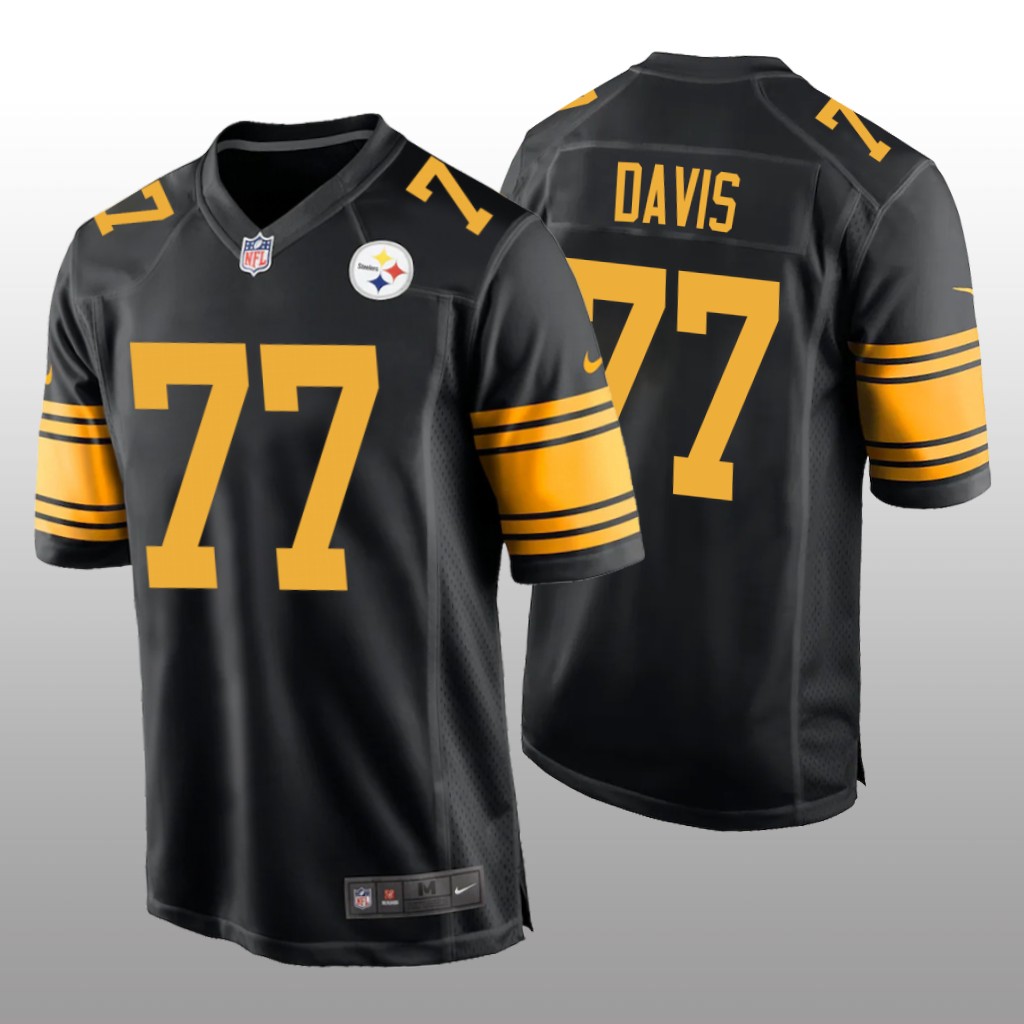Pittsburgh Steelers Jesse Davis Black Jersey Alternate Game - Men's