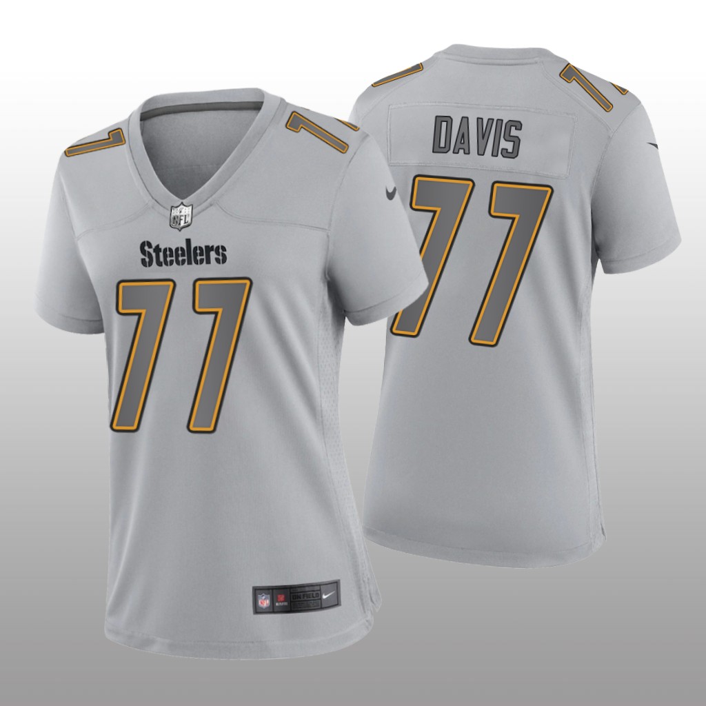 Pittsburgh Steelers Jesse Davis Gray Jersey Atmosphere Fashion Game - Women's