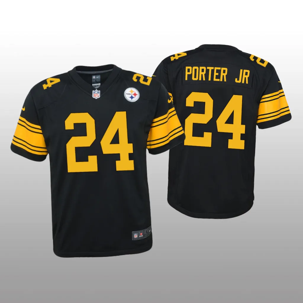 Pittsburgh Steelers Joey Porter Jr. Black Jersey Alternate Game - Youth