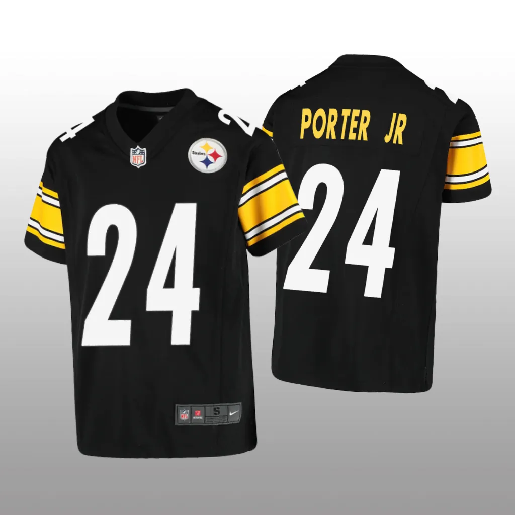 Pittsburgh Steelers Joey Porter Jr. Black Jersey Game - Youth