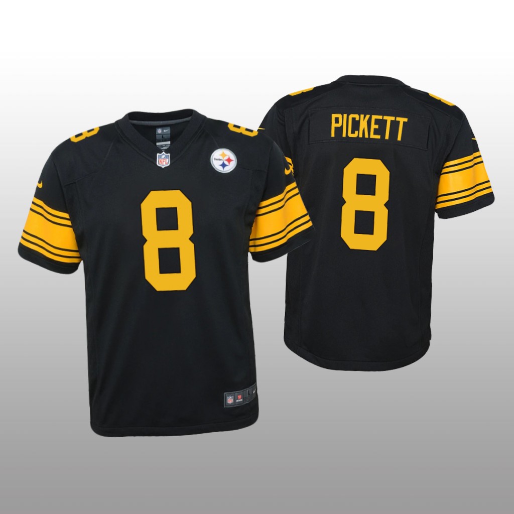 Pittsburgh Steelers Kenny Pickett Black Jersey Alternate Game - Youth