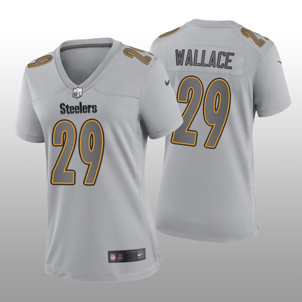 Pittsburgh Steelers Levi Wallace Gray Jersey Atmosphere Fashion Game - Women's