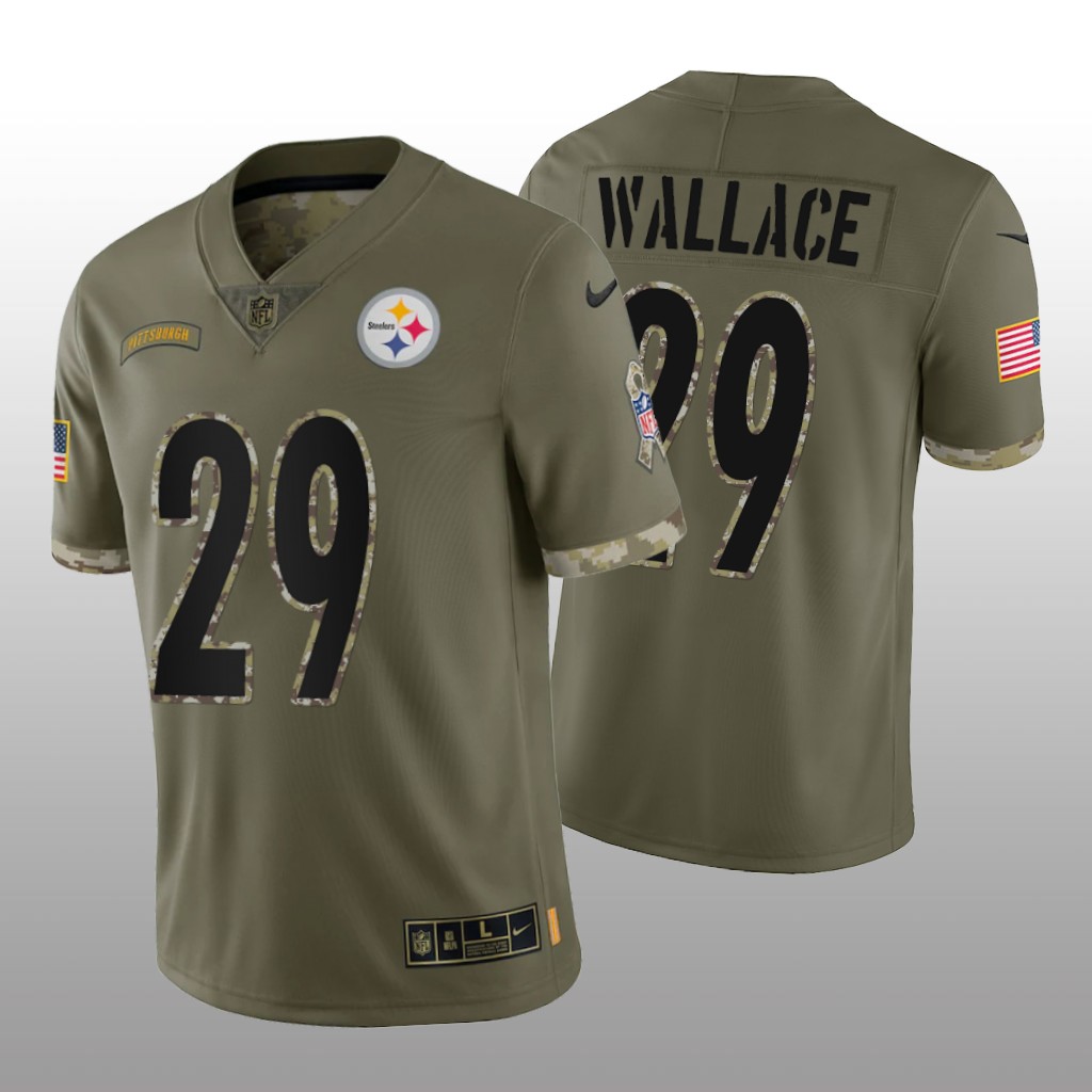 Pittsburgh Steelers Levi Wallace Olive Limited Jersey 2022 Salute To Service - Men's