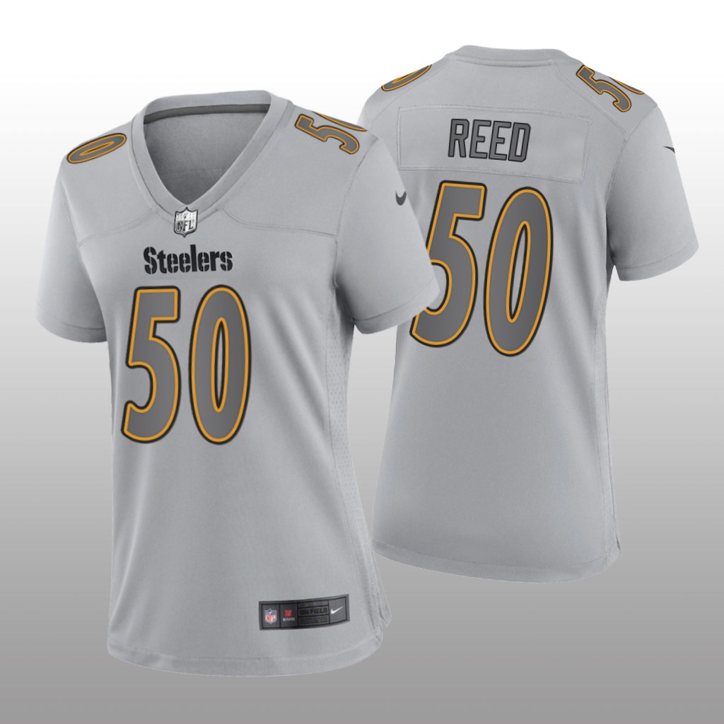 Pittsburgh Steelers Malik Reed Gray Jersey Atmosphere Fashion Game - Women's