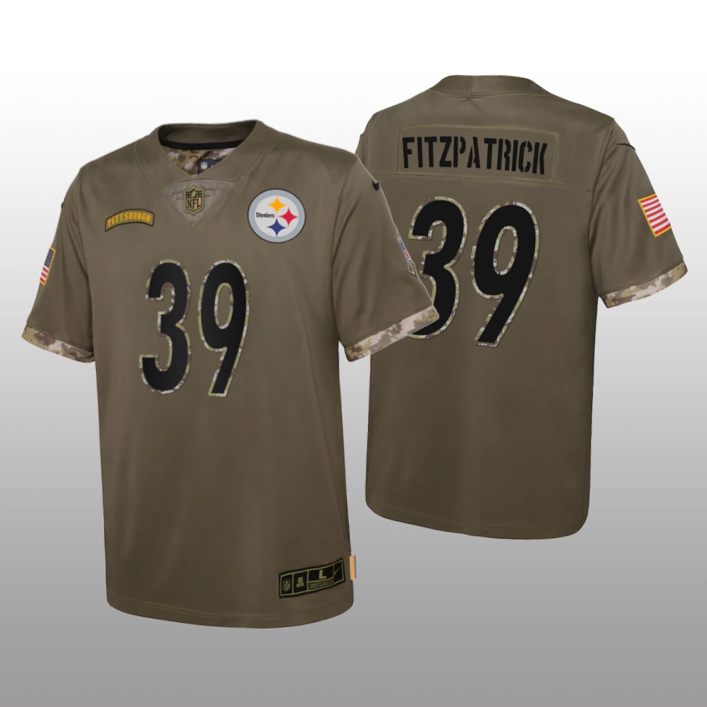 Pittsburgh Steelers Minkah Fitzpatrick Olive Limited Jersey 2022 Salute To Service - Youth