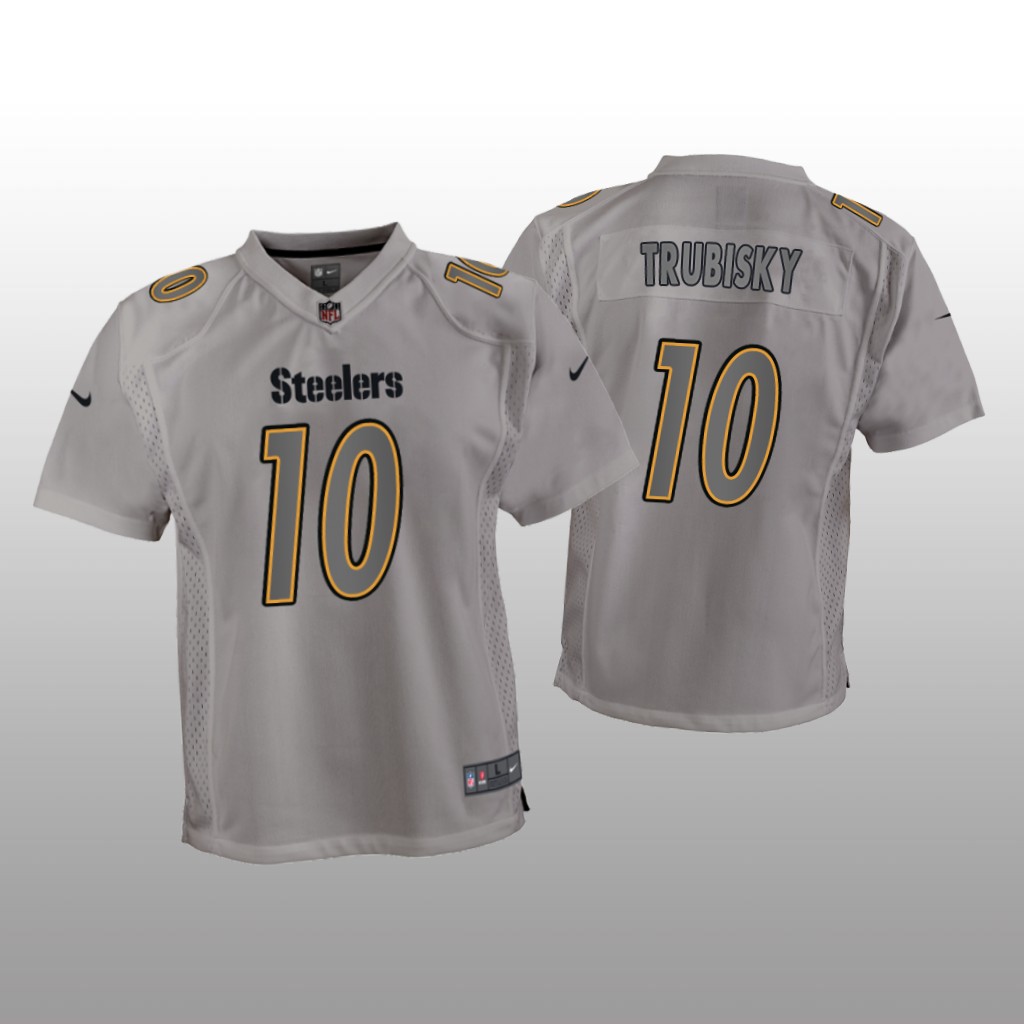Pittsburgh Steelers Mitchell Trubisky Gray Jersey Atmosphere Fashion Game - Youth