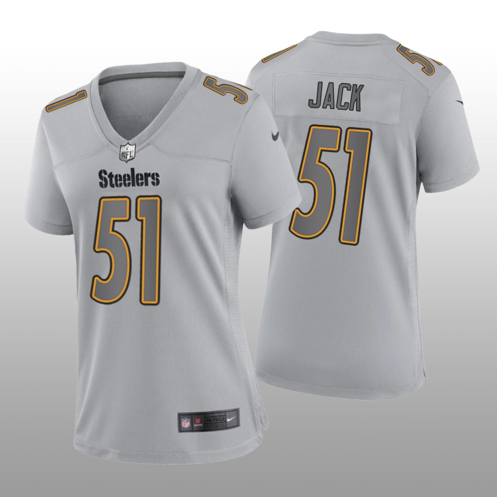 Pittsburgh Steelers Myles Jack Gray Jersey Atmosphere Fashion Game - Women's
