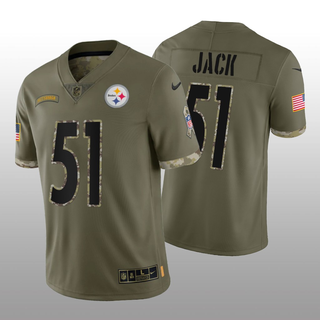 Pittsburgh Steelers Myles Jack Olive Limited Jersey 2022 Salute To Service - Men's