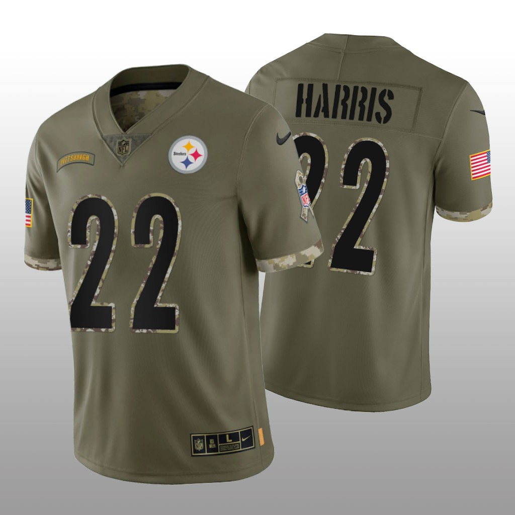 Pittsburgh Steelers Najee Harris Olive Limited Jersey 2022 Salute To Service - Men's
