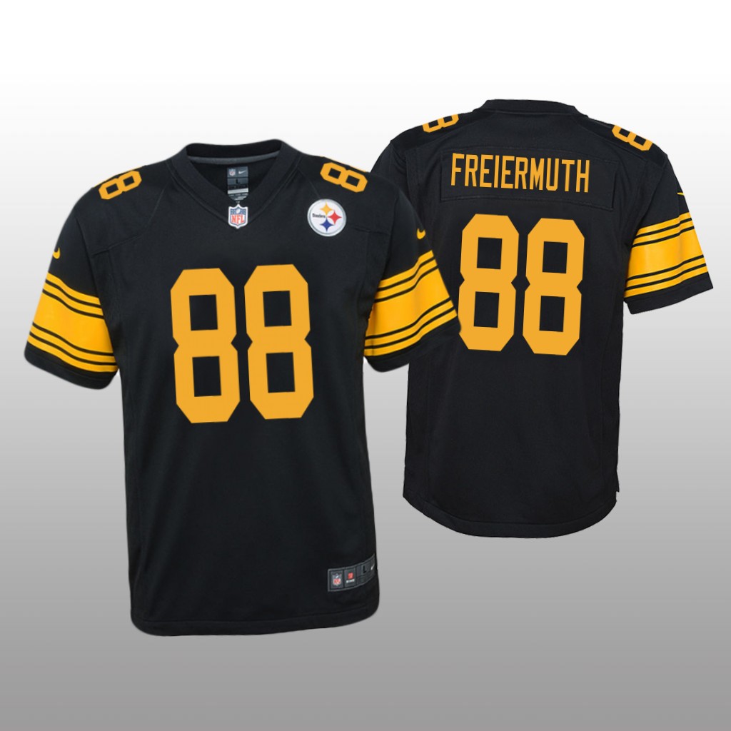 Pittsburgh Steelers Pat Freiermuth Black Jersey Color Rush Game - Youth