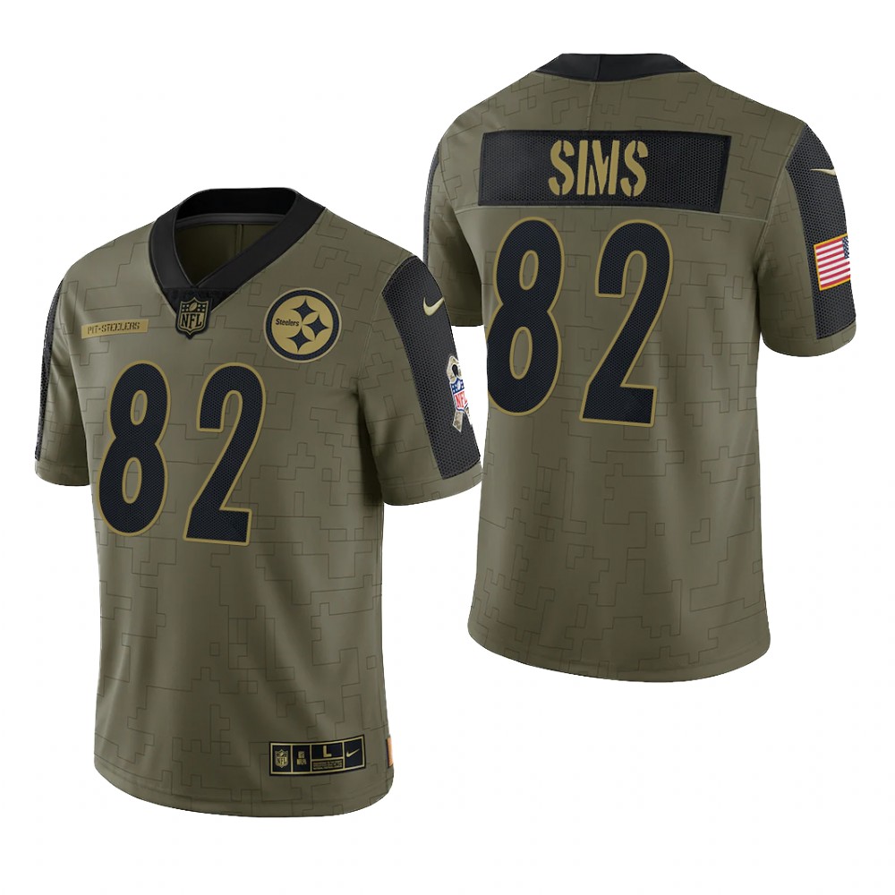 Pittsburgh Steelers Steven Sims Olive Limited Jersey 2021 Salute To Service - Men's