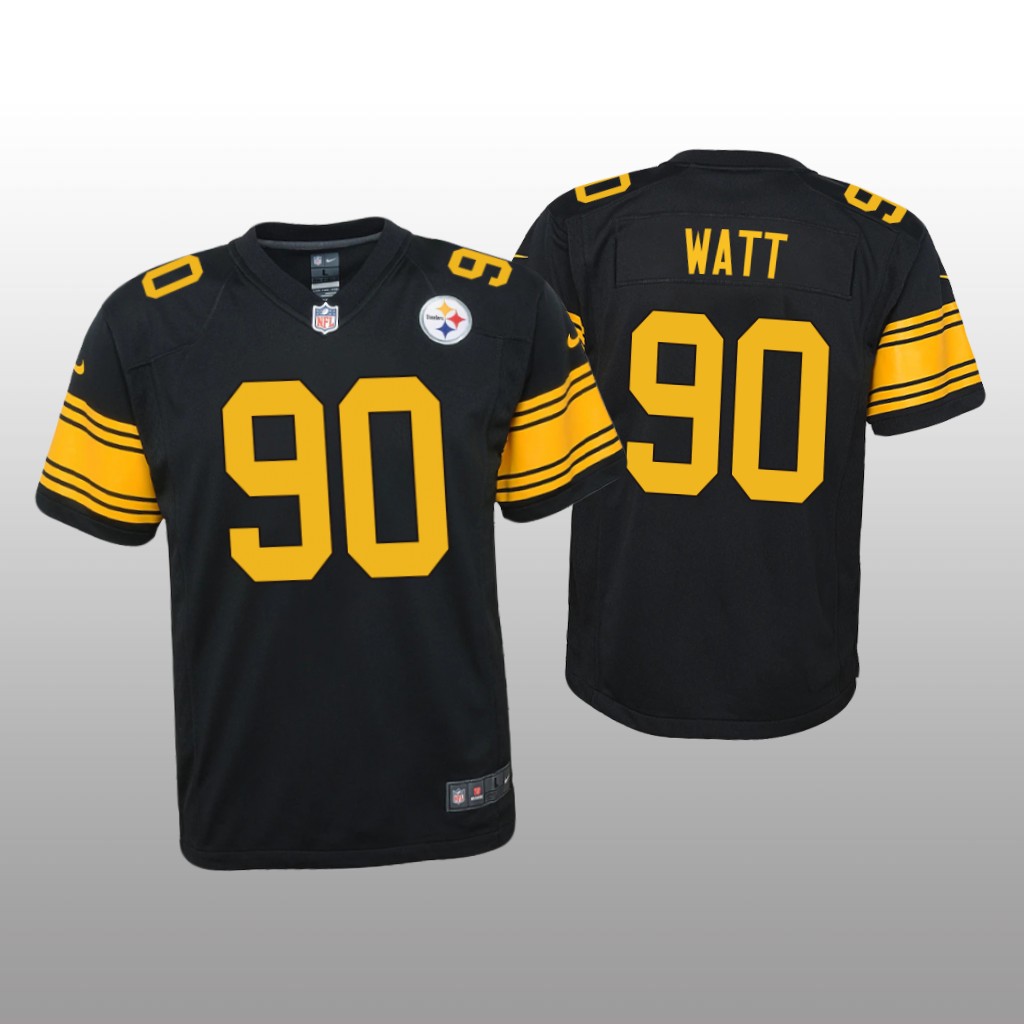 Pittsburgh Steelers T.J. Watt Black Jersey Alternate Game - Youth