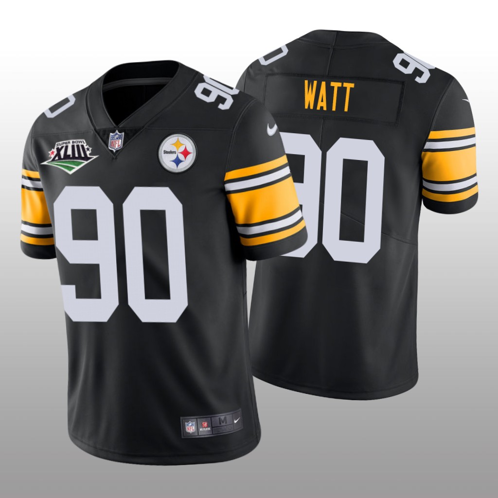 Pittsburgh Steelers T.J. Watt Black Jersey Super Bowl XLIII Patch - Men's