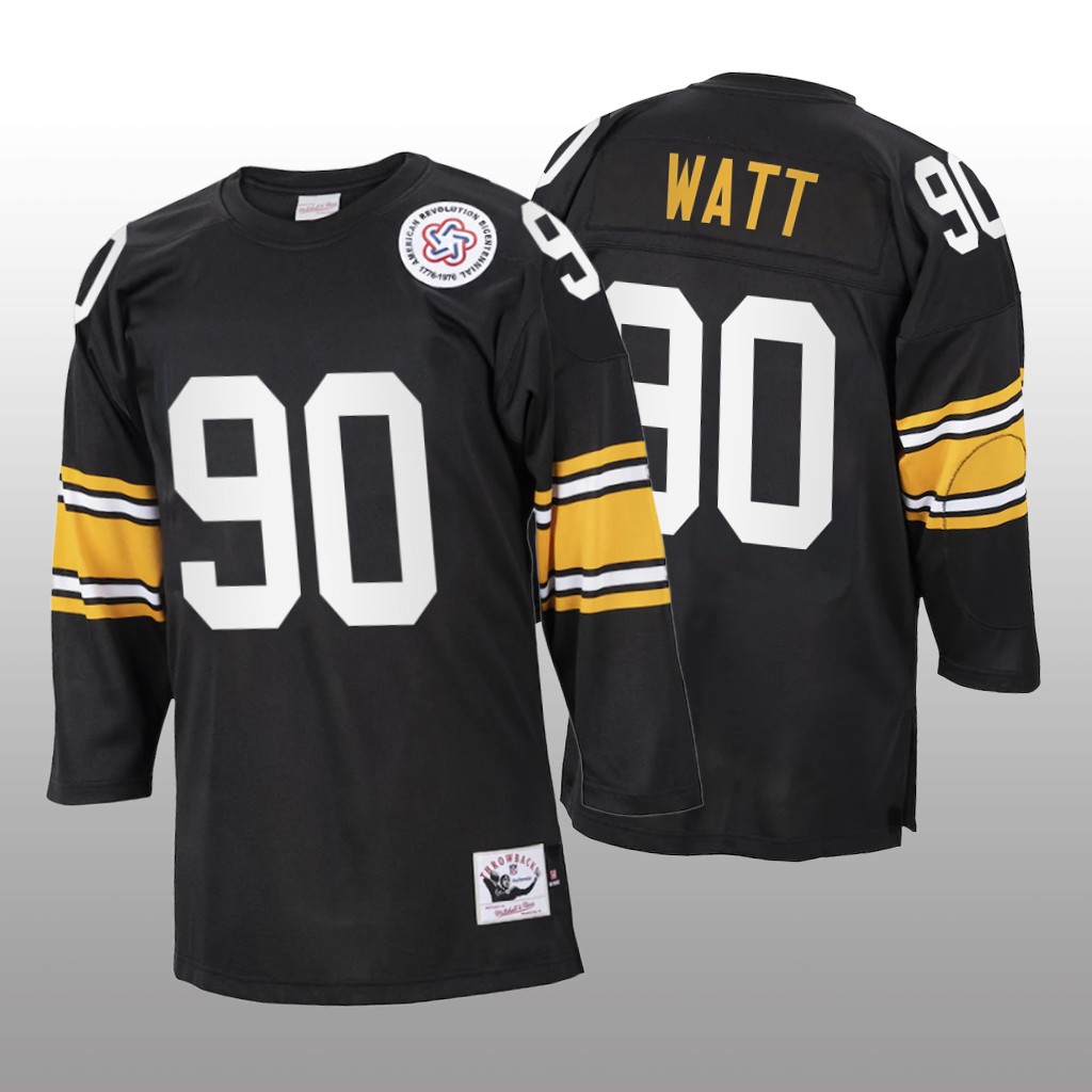 Pittsburgh Steelers T.J. Watt Black Throwback 1975 - Men's