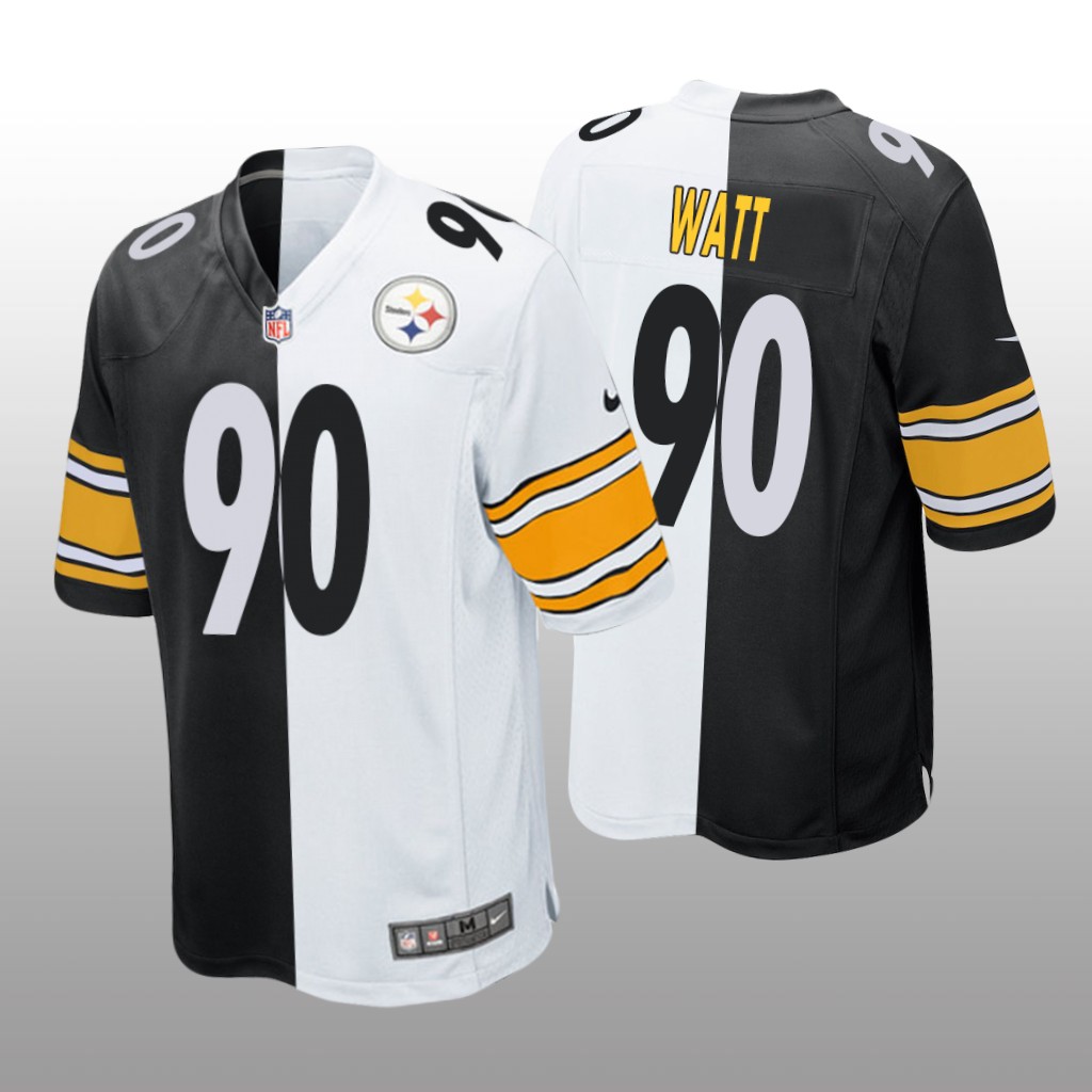 Pittsburgh Steelers T.J. Watt Black White Two Tone Jersey Split - Men's