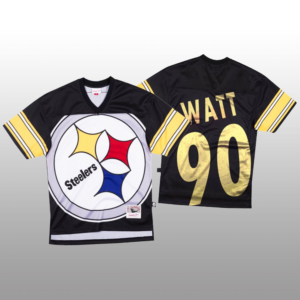 Pittsburgh Steelers T.J. Watt Mitchell & Ness Black Jersey Big Face - Men's