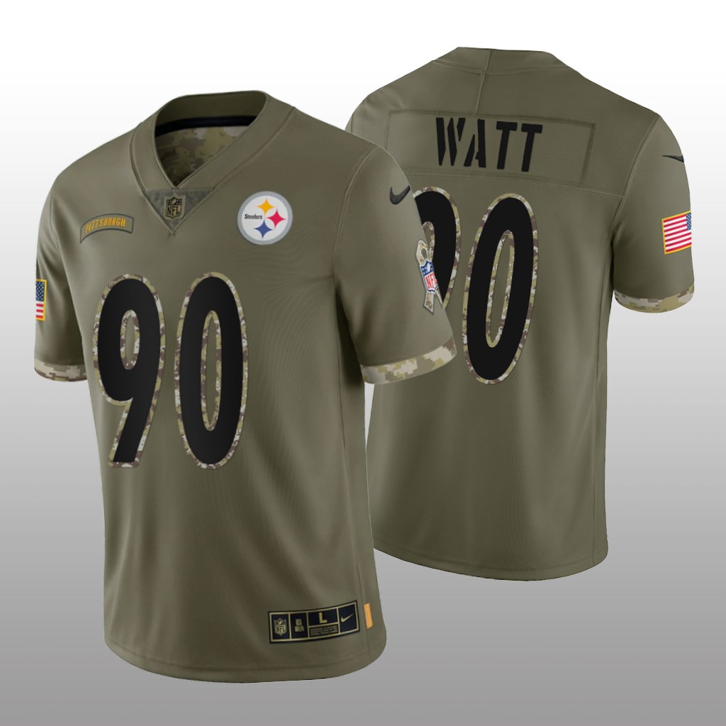 Pittsburgh Steelers T.J. Watt Olive Limited Jersey 2022 Salute To Service - Men's