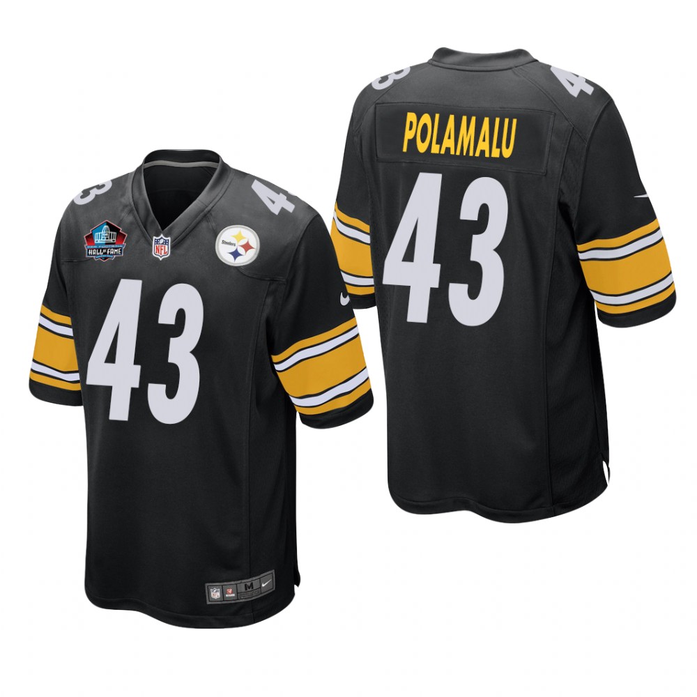 Pittsburgh Steelers Troy Polamalu Black Game NFL Hall of Fame Class of 2020 - Men's