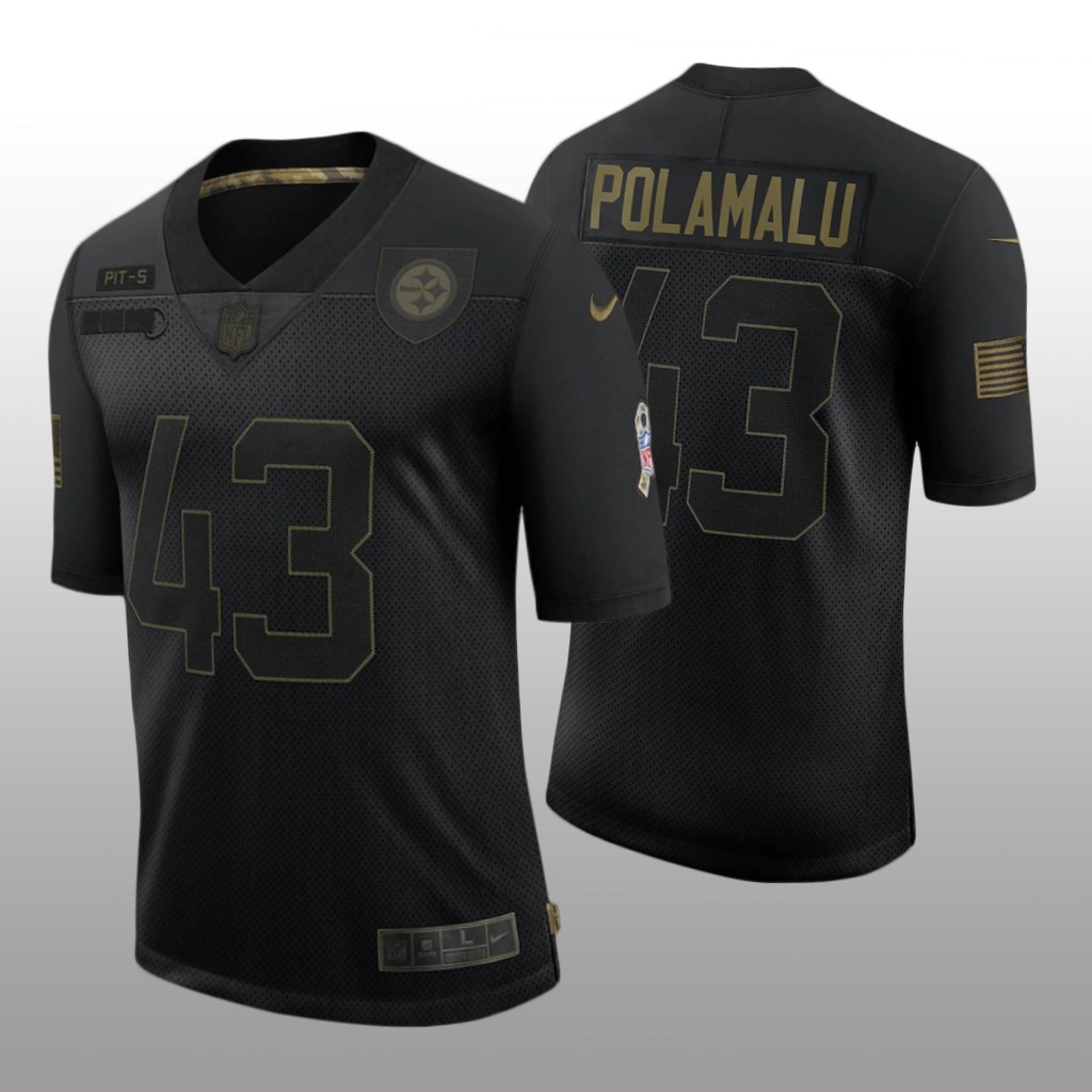 Pittsburgh Steelers Troy Polamalu Black Limited Jersey 2020 Salute to Service - Men's
