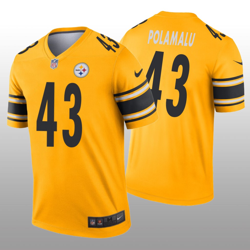 Pittsburgh Steelers Troy Polamalu Gold Jersey Inverted Legend - Men's