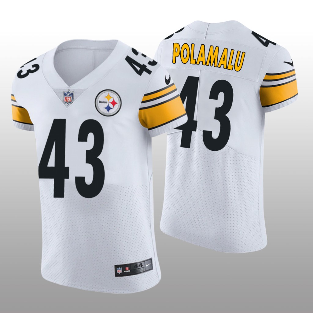 Pittsburgh Steelers Troy Polamalu White Jersey Vapor Elite Men's