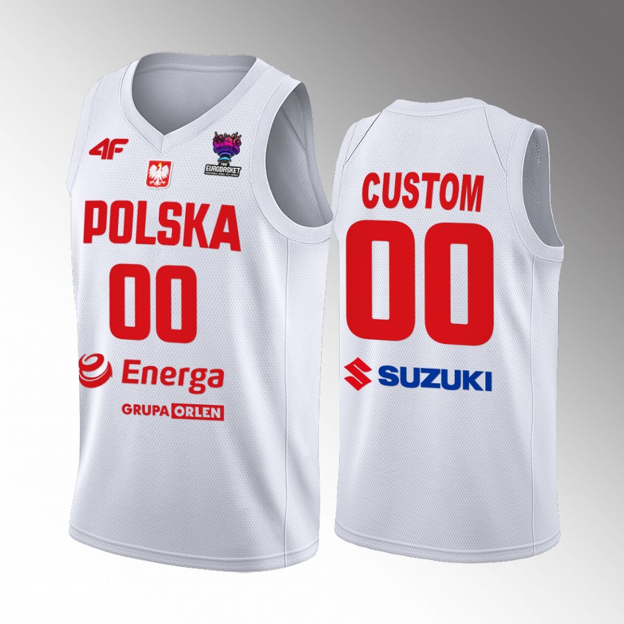 Poland #00 Custom FIBA EuroBasket 2022 Home Men Jersey White
