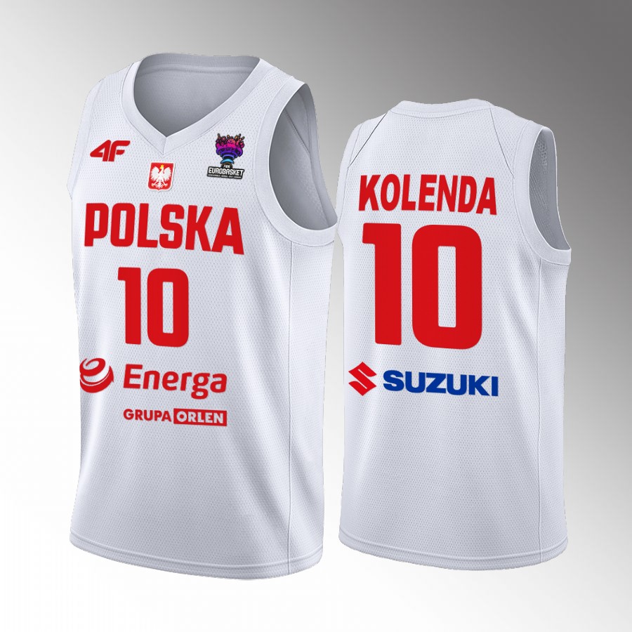 Poland #10 Lukasz Kolenda FIBA EuroBasket 2022 Home Men Jersey White