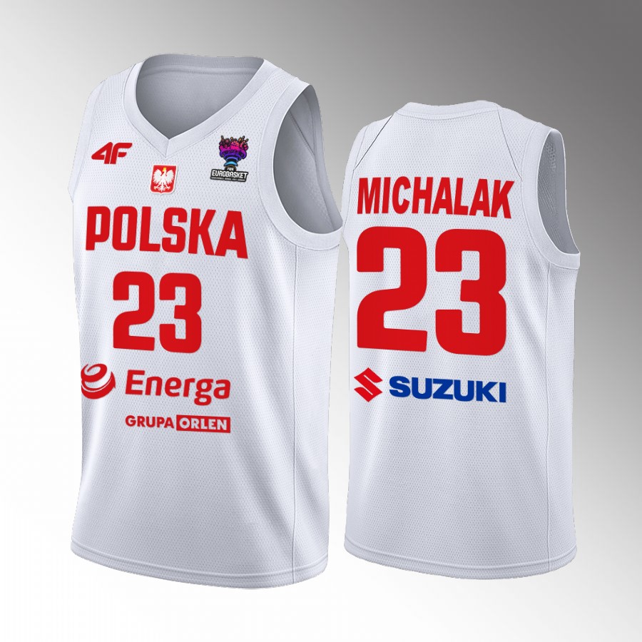Poland #23 Michal Michalak FIBA EuroBasket 2022 Home Men Jersey White