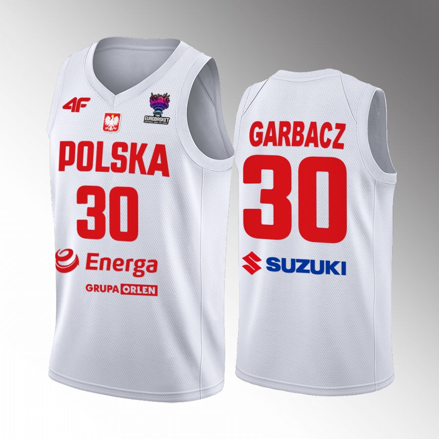 Poland #30 Jakub Garbacz FIBA EuroBasket 2022 Home Men Jersey White