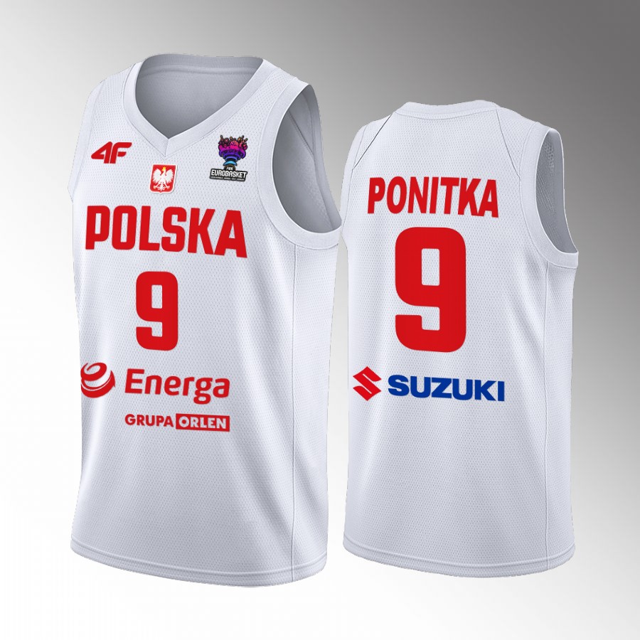 Poland #9 Mateusz Ponitka FIBA EuroBasket 2022 Home Men Jersey White