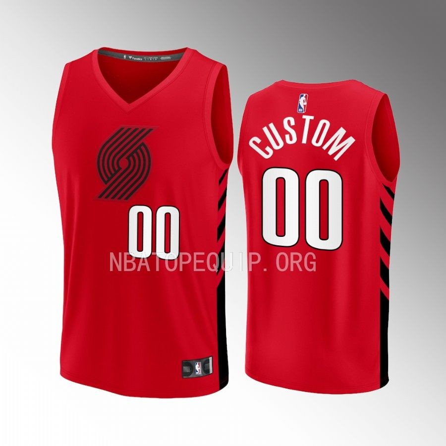 Portland Trail Blazers #00 Custom Statement Edition Jersey 2022-23 Fast Break Player Red
