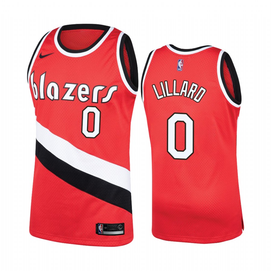 Portland Trail Blazers #0 Damian Lillard Hardwood Classics Red Jersey
