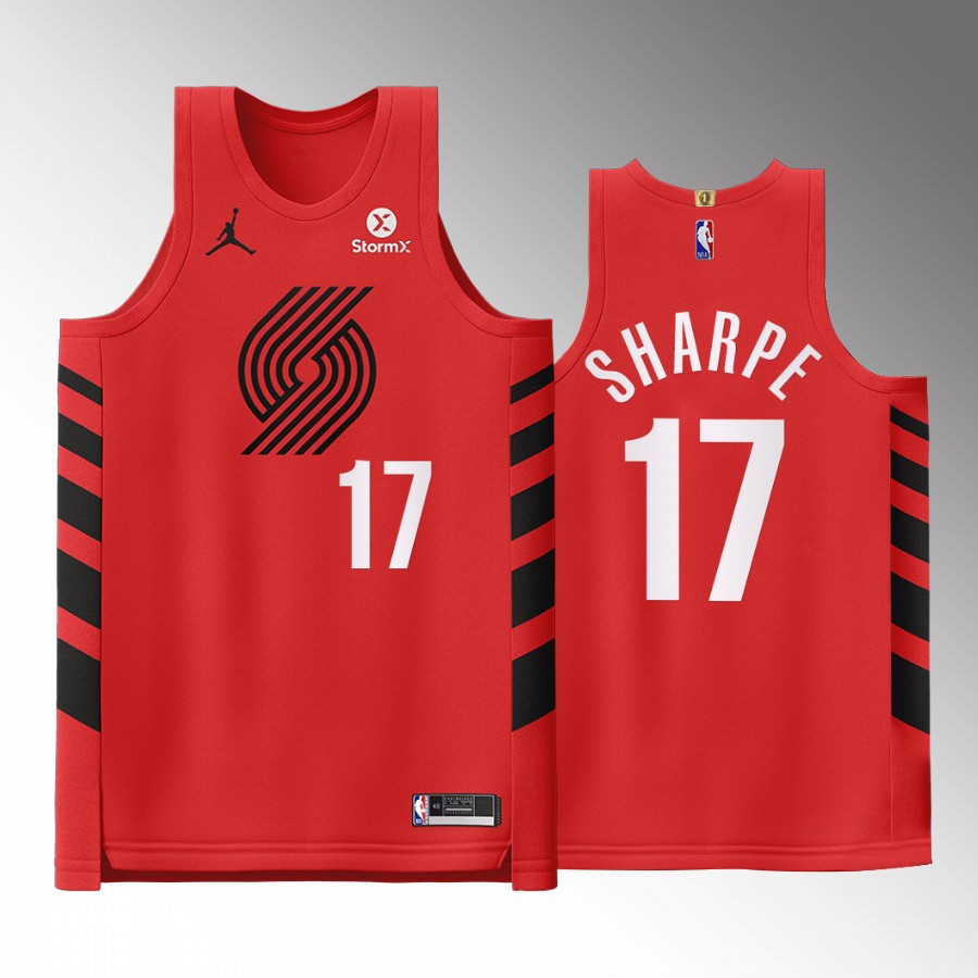 Portland Trail Blazers #17 Shaedon Sharpe Red Jersey 2022-23 Statement Edition