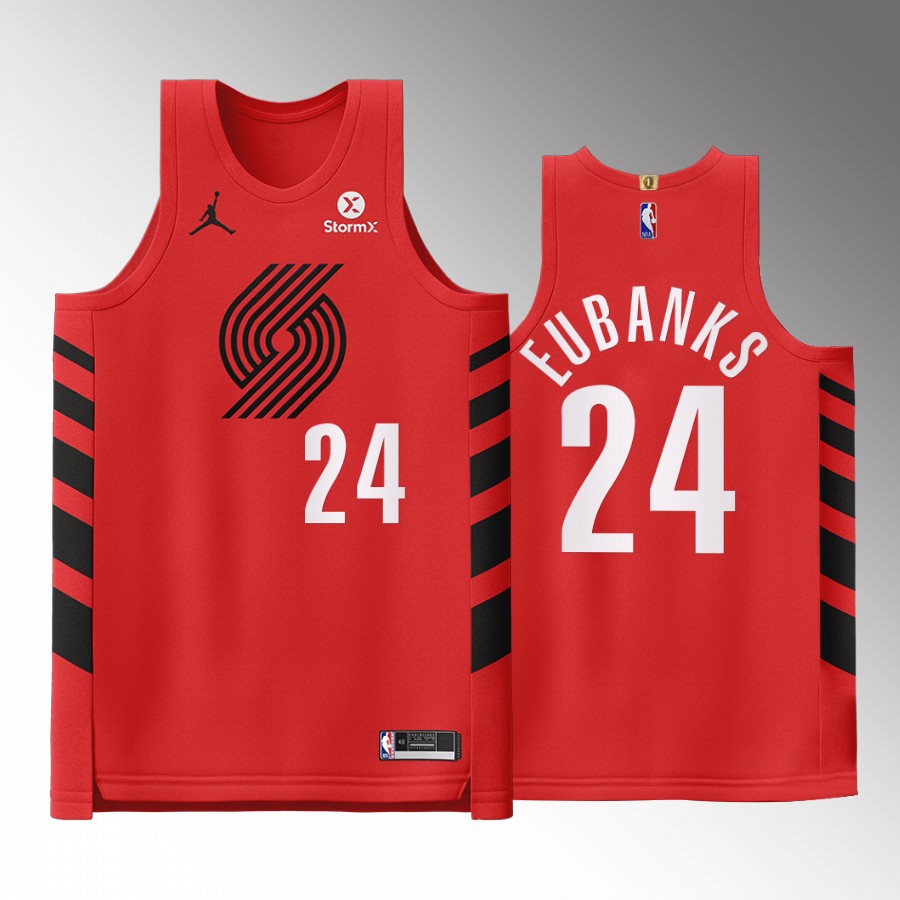Portland Trail Blazers #24 Drew Eubanks Red Jersey 2022-23 Statement Edition