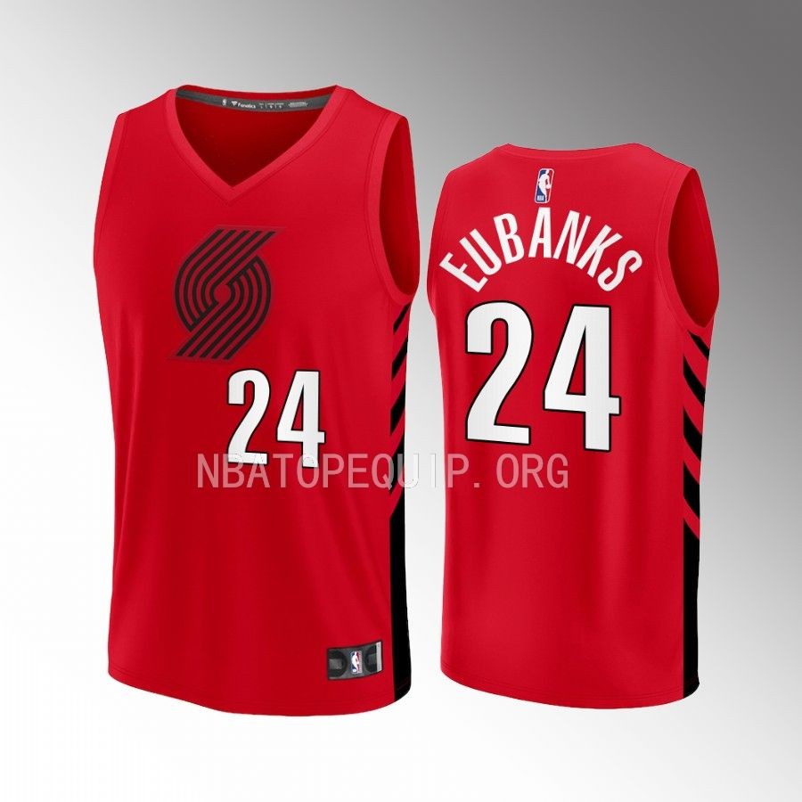 Portland Trail Blazers #24 Drew Eubanks Statement Edition Jersey 2022-23 Fast Break Player Red